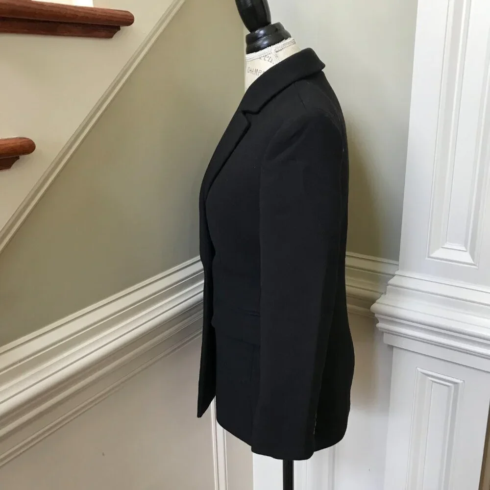 NWT JCrew Evening Blazer Jacket Womens 4 Black Italian Double Cloth Wool BM426